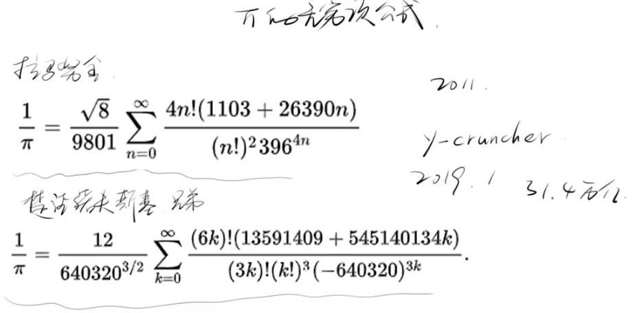 拉马努金公式 & 梵德诺夫斯其算法
